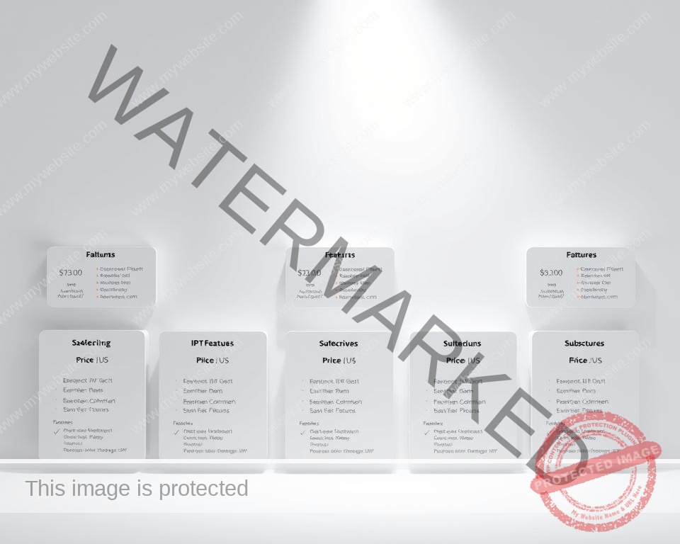 A modern, minimalist design showcasing an array of IPTV subscription plans. In the foreground, several rectangular panels display plan details like pricing, channel lineups, and features, all in a clean, organized layout. The middle ground features subtle gradients or textures that suggest a digital, technological aesthetic. The background is a soft, muted color palette, allowing the plan information to take center stage. Bright, directional lighting from the top-left illuminates the panels, creating depth and highlighting the key plan details. The overall mood is one of professionalism, accessibility, and attention to user experience.