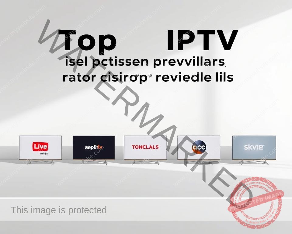 A sleek, minimalist product showcase of the top IPTV service providers for UK smart TVs. Set against a clean, white backdrop, the scene features a row of modern, low-profile smart TV devices in various colors, each prominently displaying a distinct service provider logo. The devices are arranged in an orderly, visually appealing manner, casting subtle shadows that add depth and dimension. Soft, diffused lighting illuminates the scene, creating a sense of sophistication and professionalism. The overall composition conveys a sense of authority, quality, and the leading IPTV options available to UK consumers.