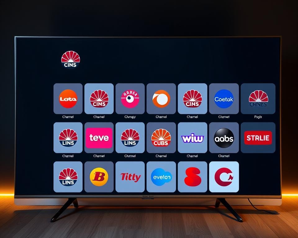 A sleek, modern IPTV user interface showcasing a grid of vibrant UK channel logos against a dark, minimalist background. The layout is clean and intuitive, with smooth transitions and a responsive, touch-friendly design. Subtle ambient lighting casts a warm glow, creating a cozy, living room atmosphere. The interface seamlessly blends form and function, prioritizing easy navigation and a visually striking aesthetic that complements the content. High-resolution channel icons are displayed with crisp detail, inviting the user to explore the robust selection of UK programming. A sleek, modern IPTV user interface showcasing a grid of vibrant UK channel logos against a dark, minimalist background. The layout is clean and intuitive, with smooth transitions and a responsive, touch-friendly design. Subtle ambient lighting casts a warm glow, creating a cozy, living room atmosphere. The interface seamlessly blends form and function, prioritizing easy navigation and a visually striking aesthetic that complements the content. High-resolution channel icons are displayed with crisp detail, inviting the user to explore the robust selection of UK programming.