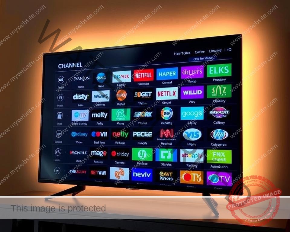 A sleek, modern television screen displaying a detailed channel lineup for Xtreme HD IPTV. The screen is backlit with a warm, cinematic glow, casting a soft light across the array of channel logos and icons. The layout is clean and visually striking, with high-definition channel names and logos arranged in a grid formation, showcasing the breadth and quality of the content library. The scene evokes a sense of anticipation and excitement, inviting the viewer to explore the diverse range of programming available through this premium streaming service. A sleek, modern television screen displaying a detailed channel lineup for Xtreme HD IPTV. The screen is backlit with a warm, cinematic glow, casting a soft light across the array of channel logos and icons. The layout is clean and visually striking, with high-definition channel names and logos arranged in a grid formation, showcasing the breadth and quality of the content library. The scene evokes a sense of anticipation and excitement, inviting the viewer to explore the diverse range of programming available through this premium streaming service.
